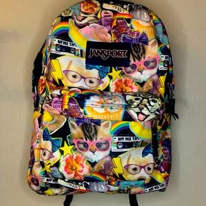 Jansport 80s Graffiti Cats, Dogs and Cupcakes 17” Backpack